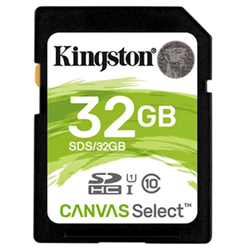 کارت حافظه SD کینگستون مدل Canvas Select کلاس 10 استاندارد UHS-I U1 سرعت 80MBps ظرفیت 32 گیگابایت